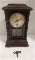 Mantle clock measures 10" tall by 6" long by 4"