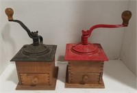 Vintage set of coffee grinders