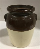 Stoneware vase measures 8” tall by 5.5” wide