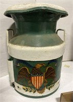 Vintage Milk Can with painted eagle