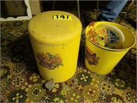 Two Vintage Trash Cans