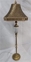 High End Floor Lamp with Pressed Glass Column