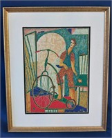 Armand Cote Original - L'Enfant Au Tricycle