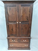 Pine Wardrobe with Raised Panel Doors - 2 Piece