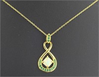 Beautiful Fire Opal & Emerald Designer Necklace