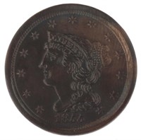 1855 (Slant 5) Braided Hair Copper Half Cent