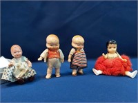 Celuloid and Porcelain Dolls - 5" & 3"