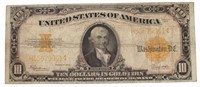 Series 1922 Large $10 United States Gold Coin Note