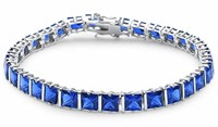 Princess Cut 16.50 ct Sapphire Tennis Bracelet