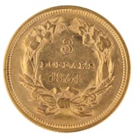 1854 Indian Princess $3.00 Gold Coin *RARE