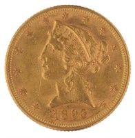 1893 Liberty Head $5.00 Gold Half Eagle