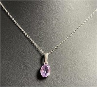 Natural 2.00 ct Oval Amethyst Necklace