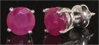 14kt White Gold 2.04 ct Ruby Studs