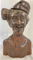 Mahogany Carved Bust - Man with Turban