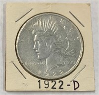 1922 D Peace Dollar - D Mint Mark