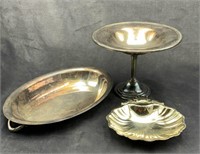 Silver Plate Oval Dish, Nut Dish, Compote