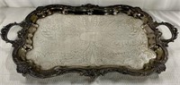 Large Ornate S.P. Footed Tray