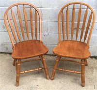 Pair of Wood Windsor Chairs