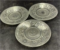 Three Small Sandwich Glass Plates