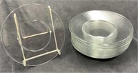 12 Clear Round Plates