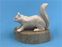 Fabulous moose antler carving of a squirrel on a f