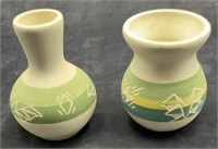 Two Vintage Sioux Native American Vases