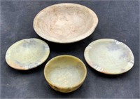 Four Pieces Carved Soapstone