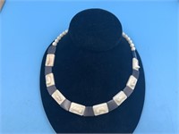 Walrus ivory and baleen choker style necklace with