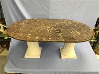 Beautiful coffee table made from a large heavy fos