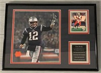 Tom Brady Framed Picture & Pacific Rookie Card
