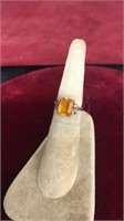 10k gold ring w/ large gold topaz stone