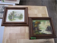 PAIR OF FRAMED SIGNED OIL ON CANVAS