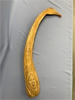 Beautiful hand carved wall hanger, made from fossi