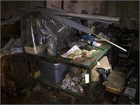 Fabricated Steel Work Table And Contents