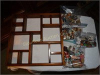 Wood shadow box 15" x 15" w/miniature contents
