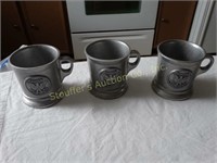 3 Bicentennial Pewter  mugs