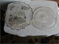 2 Cake plates largest is 13"d  (small plate has