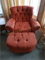 Side chair & ottoman (shows wear)