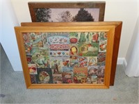 Framed paintings, some marked Whitt & puzzles