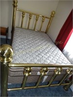 Full size brass like bed headboard 58"h & foot