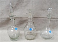 (3) 19TH CENTURY DECANTERS: