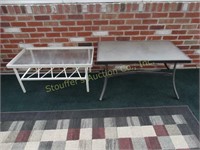 2 Patio tables glass top