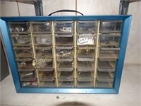 Metal Organizer Bin w/30 plastic drawers &