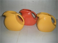 3 Fiestaware Pitchers, 6 inches Tall