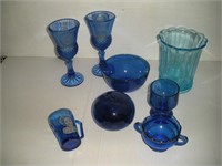 Shirly Temple Glass and Cobalt Blue Glassware