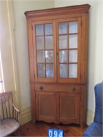 EARLY PRIMITIVE CORNER CUPBOARD - BRING HELP TO