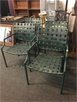 Four Green Outdoor Chairs