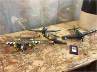 Four Die Cast Metal Model Planes