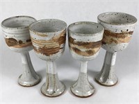Set of 4 VTG Stoneware Chalices