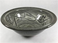 Slip Decorated Glazed Stoneware Bowl